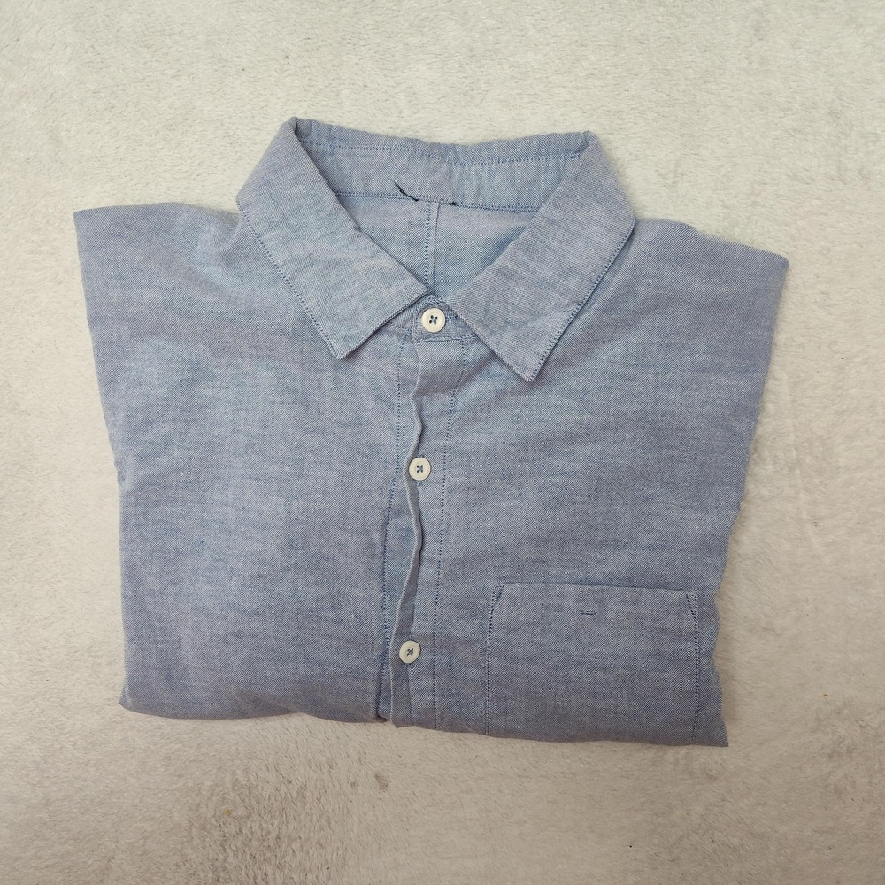 Lululemon Shirt Mens Small Blue Button-Up Cotton Long Sleeve Stretch Work Casual